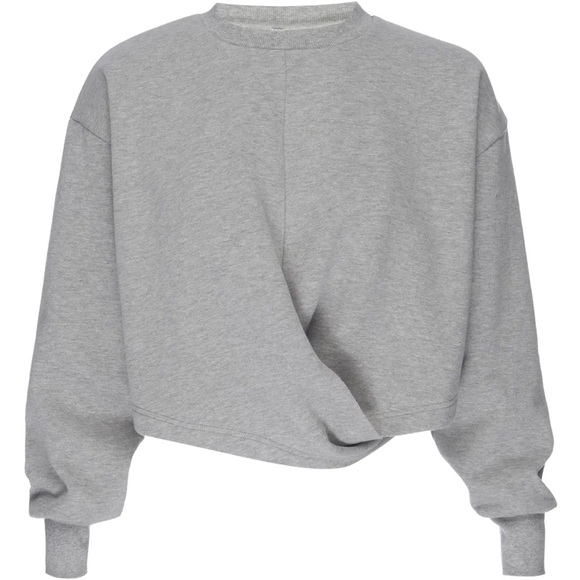 Good American Tops - Good American Knot A Quitter Gray Sweatshirt